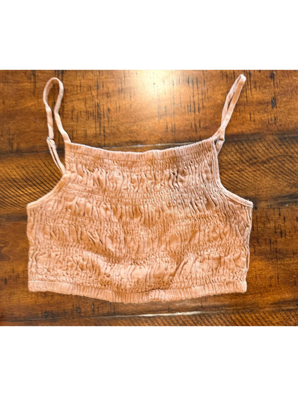 Crescent Cropped Tank Top Warm Rust Color - Size Large